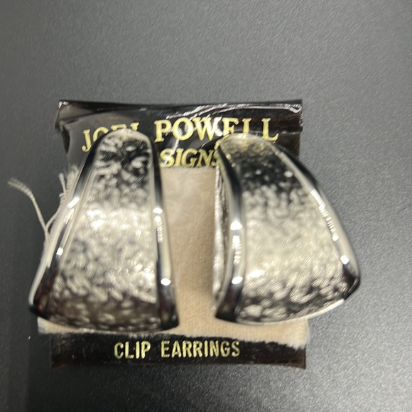 Vintage Joel Powell Silver Tone Clip Earrings - Picture 5 of 6